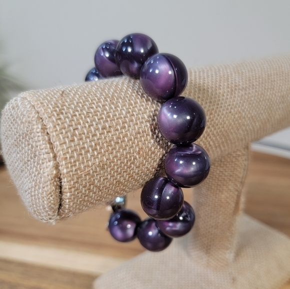Anne Klein Purple Baubles Bracelet Toggle Clasp - Picture 1 of 13